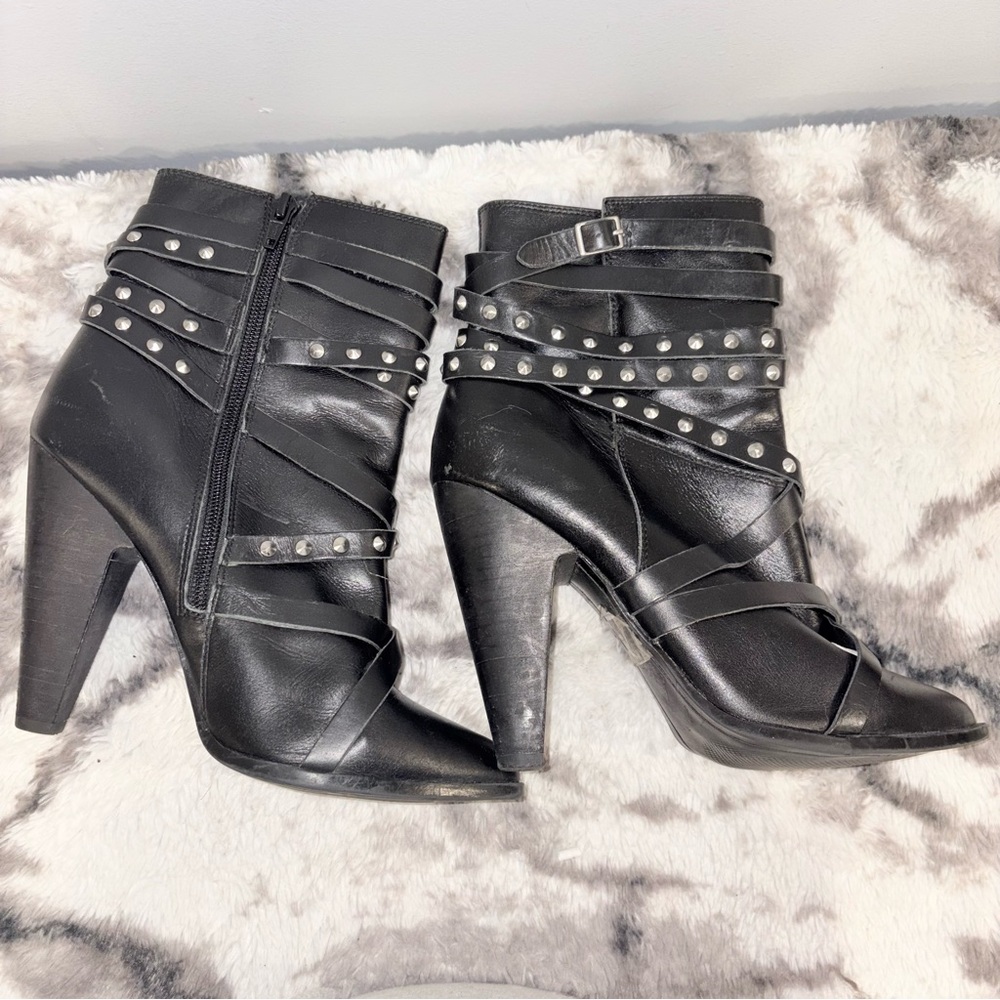 ALDO Leather Studded Ankle Boots